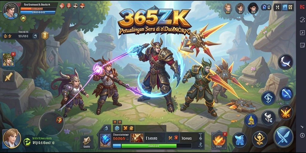 Screenshot 365ZK menampilkan aksi seru dalam permainan MMORPG.