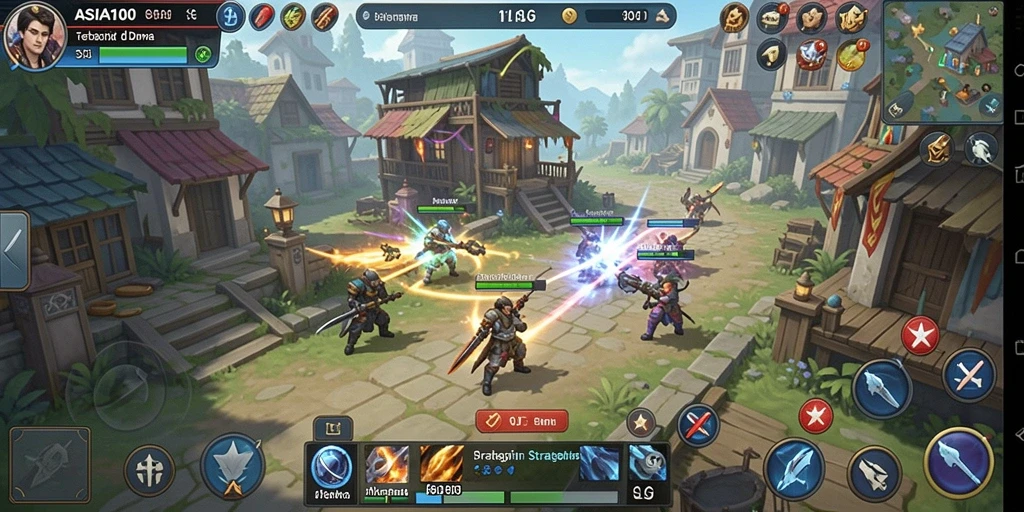 Tampilan gameplay ASIA100 yang mendebarkan dan strategis.