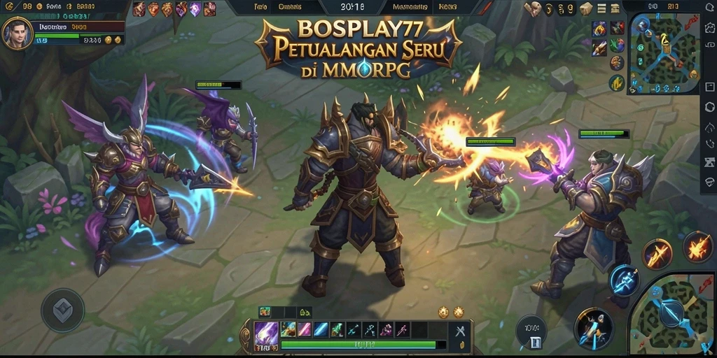 Tampilan menarik dari gameplay <strong>BOSPLAY77</strong> dengan karakter dan pertarungan epik.