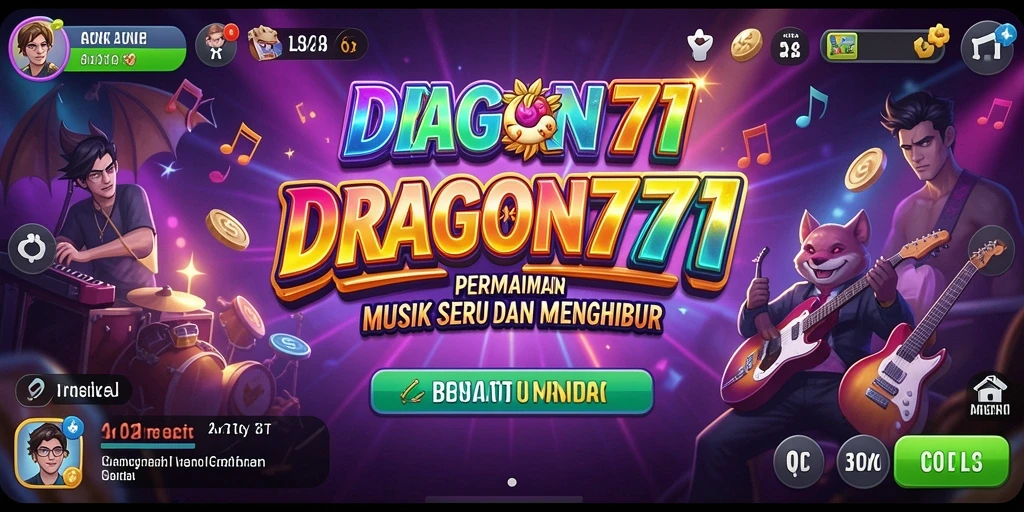 Screenshot gameplay DRAGON777 menampilkan keseruan bermain musik.
