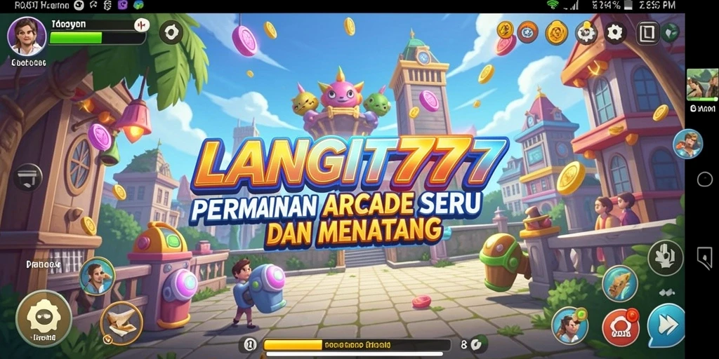 Tangkapan layar utama LANGIT777 yang menunjukkan gameplay Arcade yang menarik.
