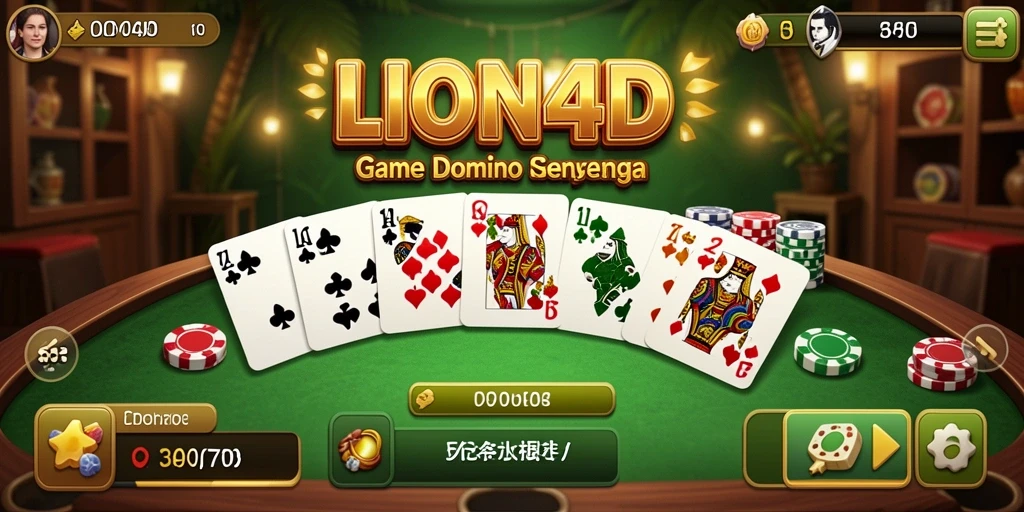 Screenshot gameplay LION4D yang menampilkan aksi seru permainan domino.