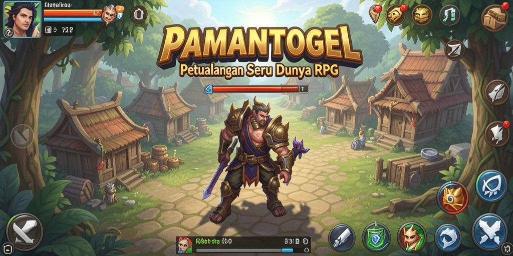 Screenshot utama PAMANTOGEL memperlihatkan gameplay RPG yang menegangkan