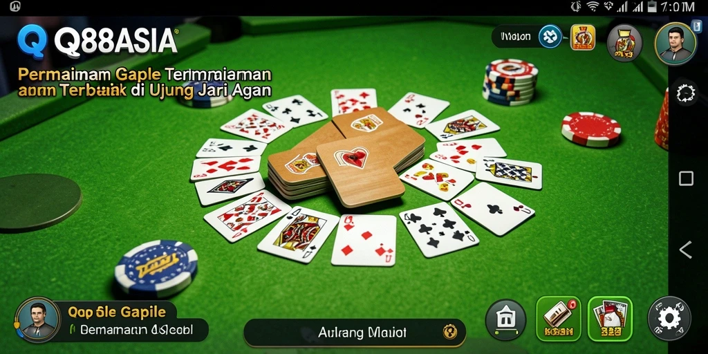Tampilan gameplay Gaple dalam QQ88ASIA yang menarik dan interaktif.