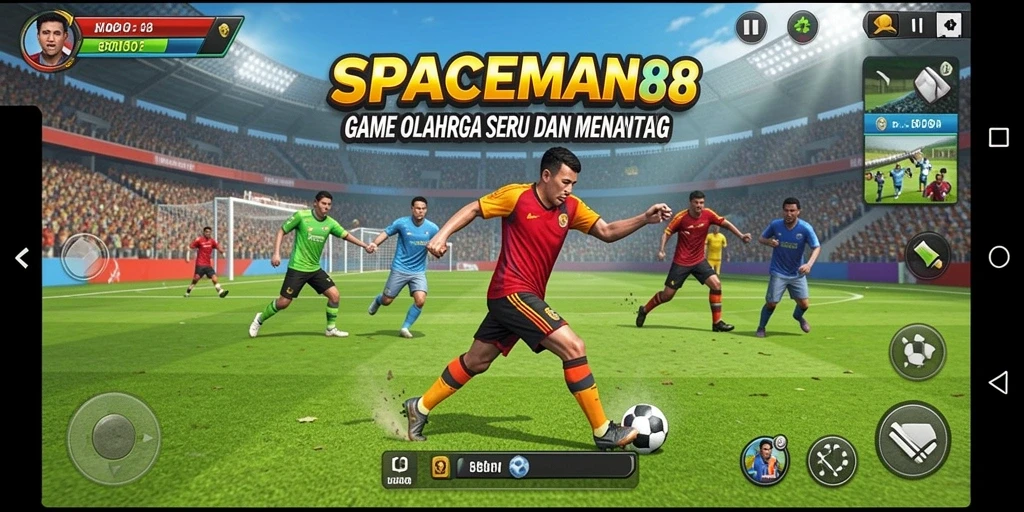 Tampilan gameplay SPACEMAN88 yang menampilkan aksi olahraga seru dan mendebarkan.