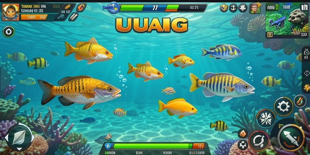 Gameplay seru dalam menembak ikan besar di UANG.
