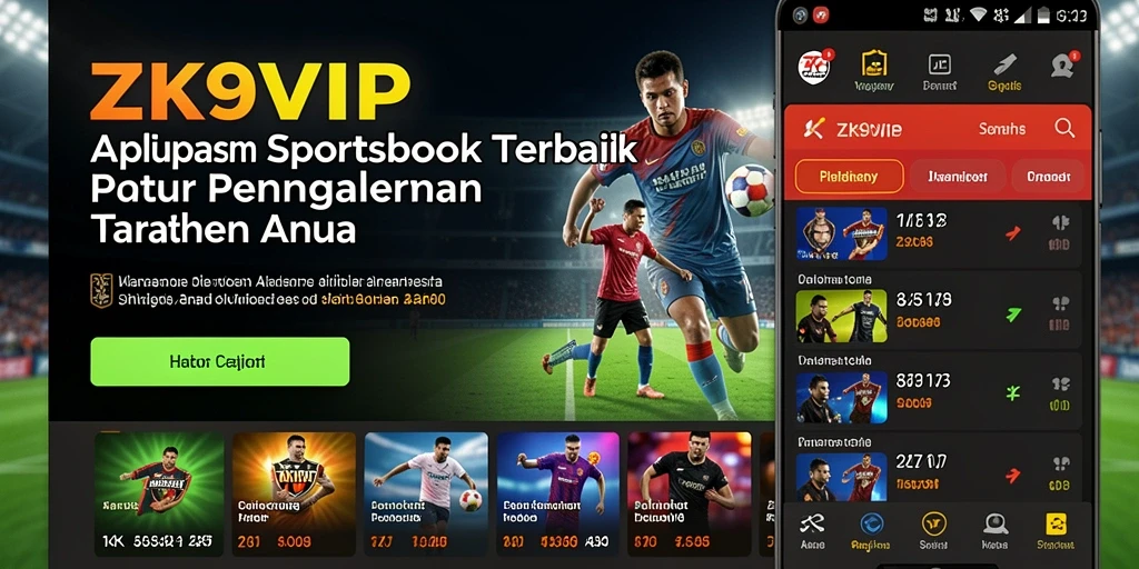 Tangkapan layar utama ZK9VIP menunjukkan tampilan antarmuka sportsbook yang dinamis.